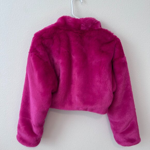 Vixen by Micheline Pitt Hot Pink Faux Fur Jacket - Picture 2 of 3